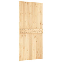 Porta Scorrevole con Set Hardware 95x210 cm Legno Massello Pino 3203143