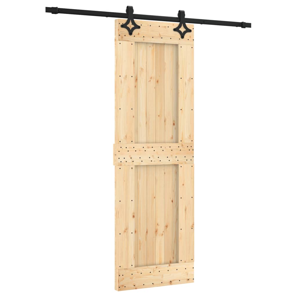 Porta Scorrevole con Set Hardware 70x210 cm Legno Massello Pinocod mxl 118124