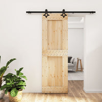 Porta Scorrevole con Set Hardware 70x210 cm Legno Massello Pinocod mxl 118124