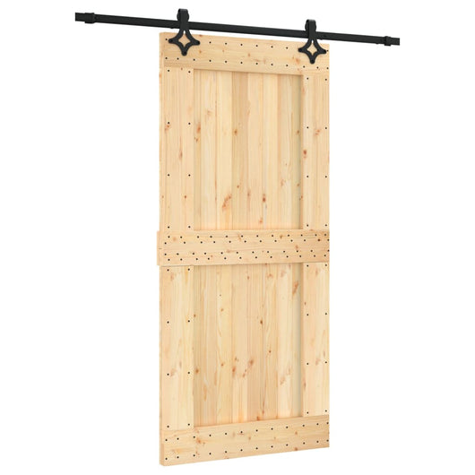 Porta Scorrevole con Set Hardware 95x210 cm Legno Massello Pinocod mxl 94192