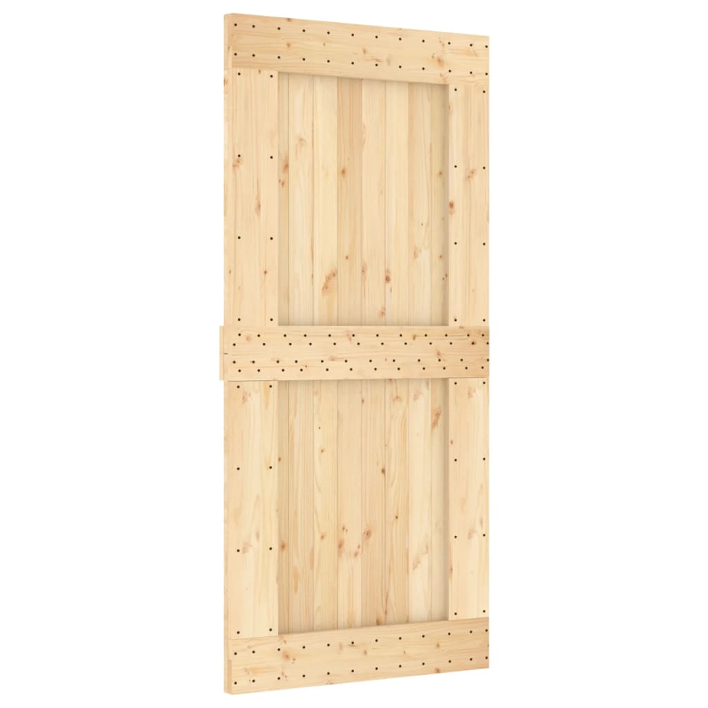 Porta Scorrevole con Set Hardware 95x210 cm Legno Massello Pinocod mxl 94192