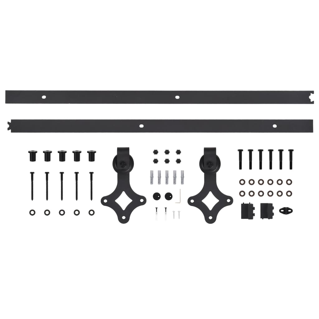 Porta Scorrevole con Set Hardware 80x210 cm Legno Massello Pino 3203152