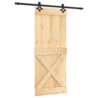 Porta Scorrevole con Set Hardware 85x210 cm Legno Massello Pinocod mxl 118127