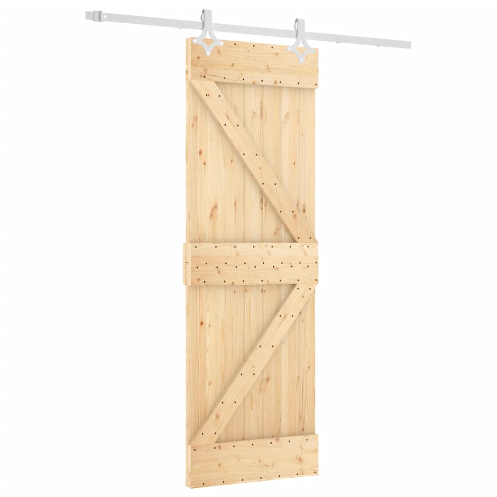 Porta Scorrevole con Set Hardware 70x210 cm Legno Massello Pinocod mxl 70175