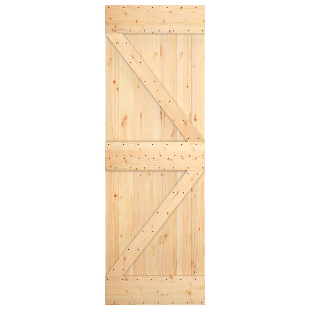 Porta Scorrevole con Set Hardware 70x210 cm Legno Massello Pino 3203157