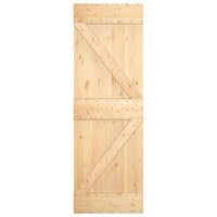 Porta Scorrevole con Set Hardware 70x210 cm Legno Massello Pino 3203157