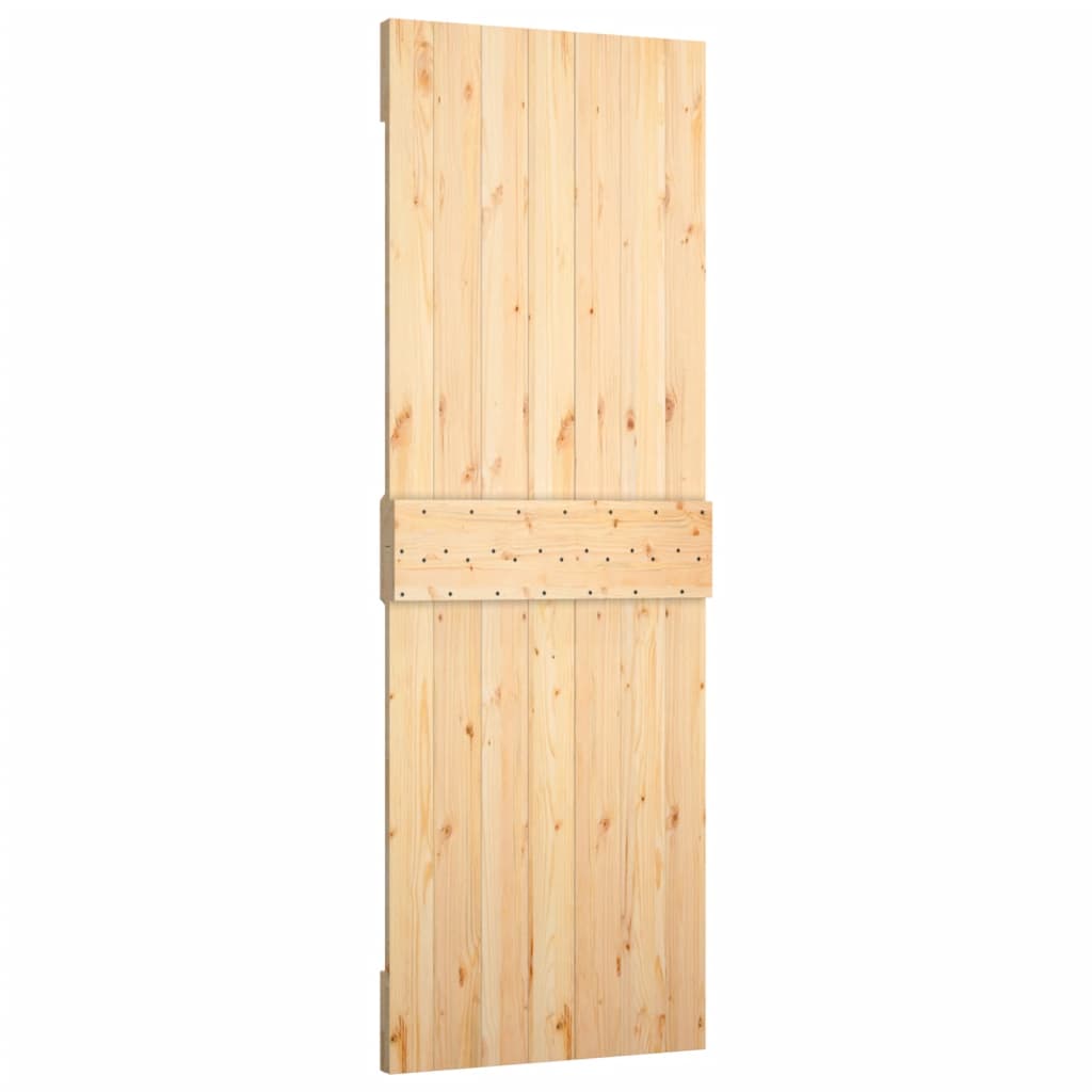 Porta Scorrevole con Set Hardware 70x210 cm Legno Massello Pino 3203157