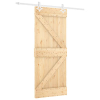 Porta Scorrevole con Set Hardware 80x210 cm Legno Massello Pino 3203159