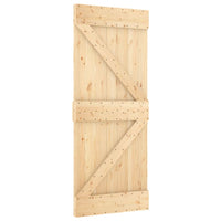 Porta Scorrevole con Set Hardware 80x210 cm Legno Massello Pino 3203159