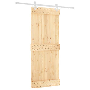 Porta Scorrevole con Set Hardware 85x210 cm Legno Massello Pino 3203163