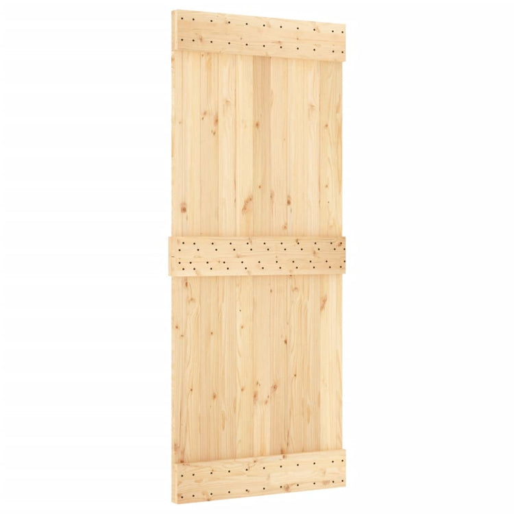 Porta Scorrevole con Set Hardware 85x210 cm Legno Massello Pino 3203163