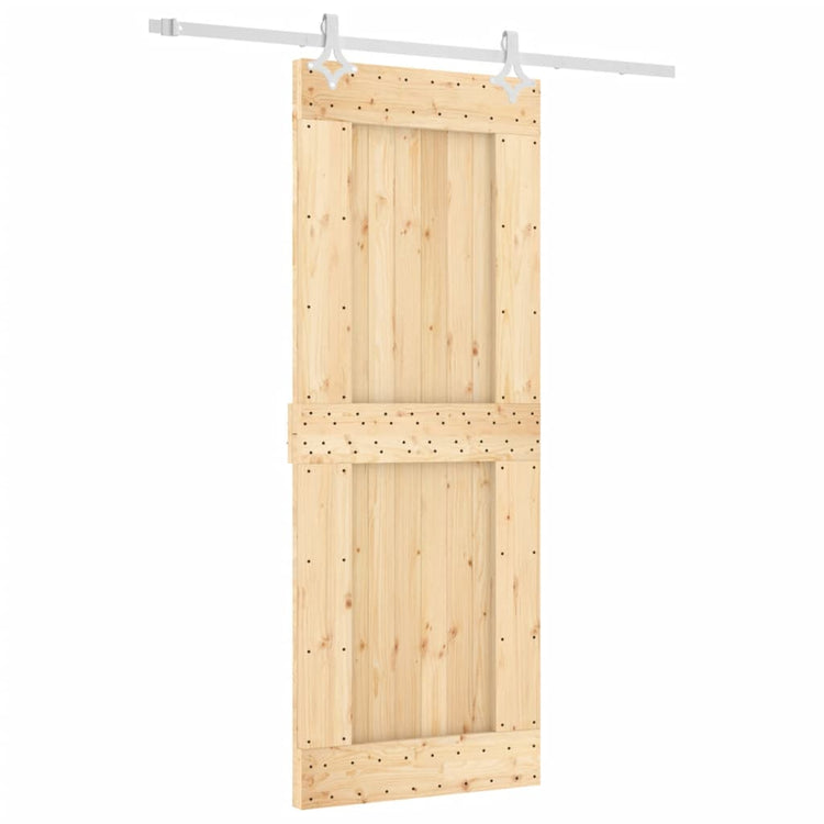 Porta Scorrevole con Set Hardware 80x210 cm Legno Massello Pino 3203166