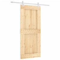 Porta Scorrevole con Set Hardware 90x210 cm Legno Massello Pinocod mxl 94197