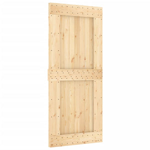 Porta Scorrevole con Set Hardware 90x210 cm Legno Massello Pino 3203168