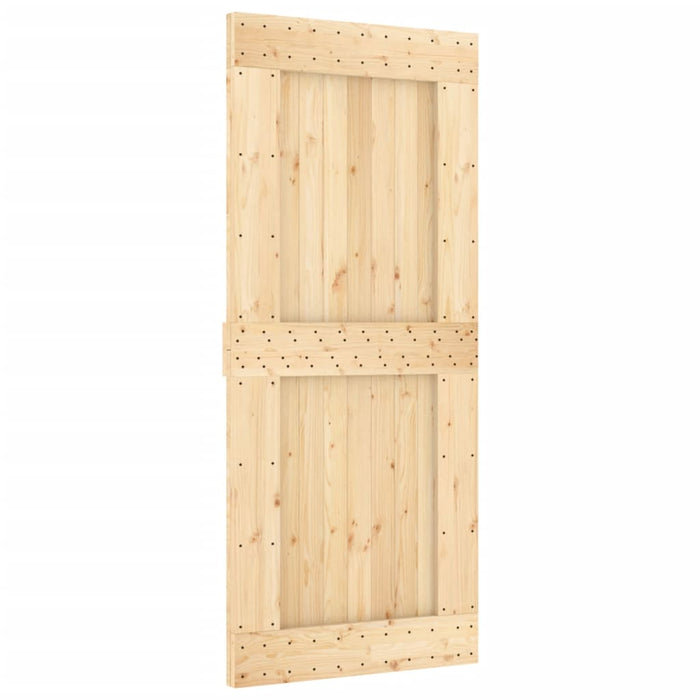 Porta Scorrevole con Set Hardware 90x210 cm Legno Massello Pinocod mxl 94197