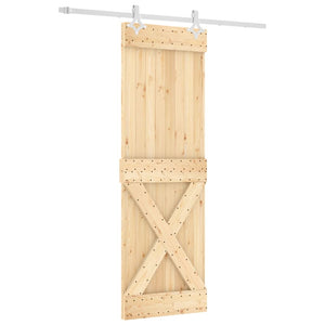 Porta Scorrevole con Set Hardware 70x210 cm Legno Massello Pino 3203169