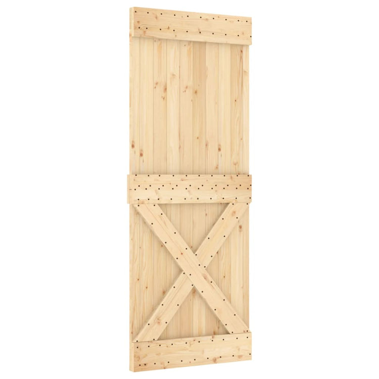 Porta Scorrevole con Set Hardware 80x210 cm Legno Massello Pino 3203170