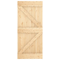 Porta Scorrevole con Set Hardware 90x210 cm Legno Massello Pino 3203177