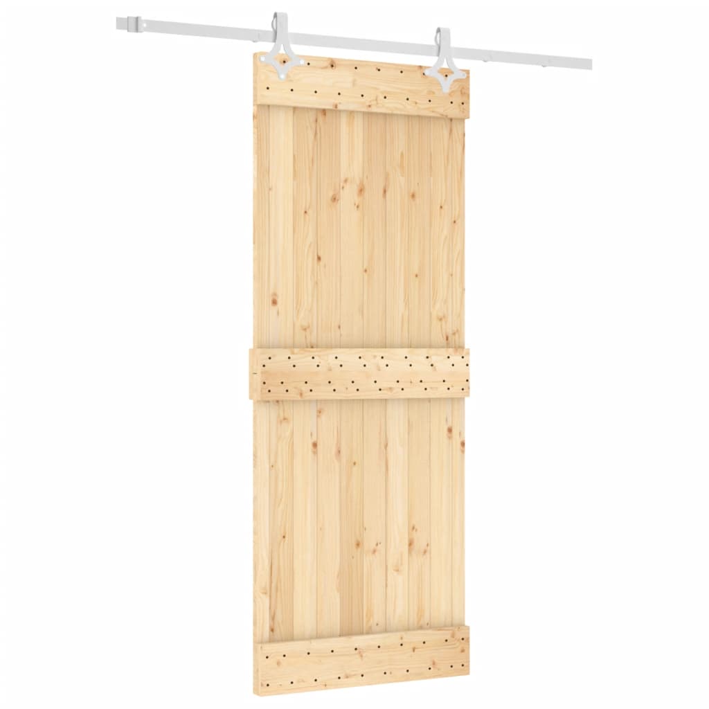 Porta Scorrevole con Set Hardware 80x210 cm Legno Massello Pino 3203180