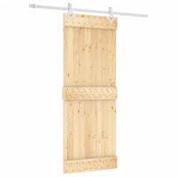 Porta Scorrevole con Set Hardware 80x210 cm Legno Massello Pino 3203180