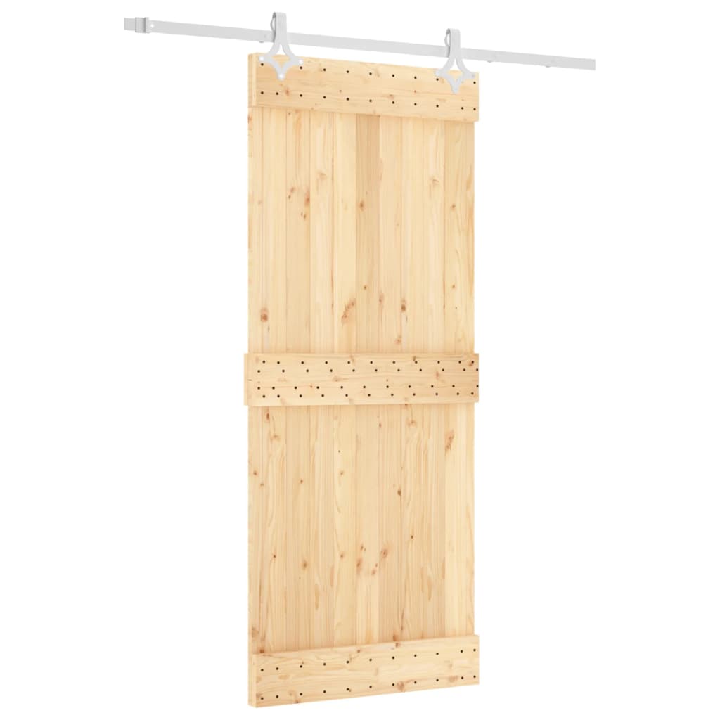 Porta Scorrevole con Set Hardware 85x210 cm Legno Massello Pinocod mxl 70179