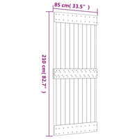 Porta Scorrevole con Set Hardware 85x210 cm Legno Massello Pino 3203181