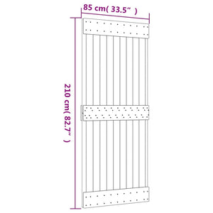 Porta Scorrevole con Set Hardware 85x210 cm Legno Massello Pino 3203181