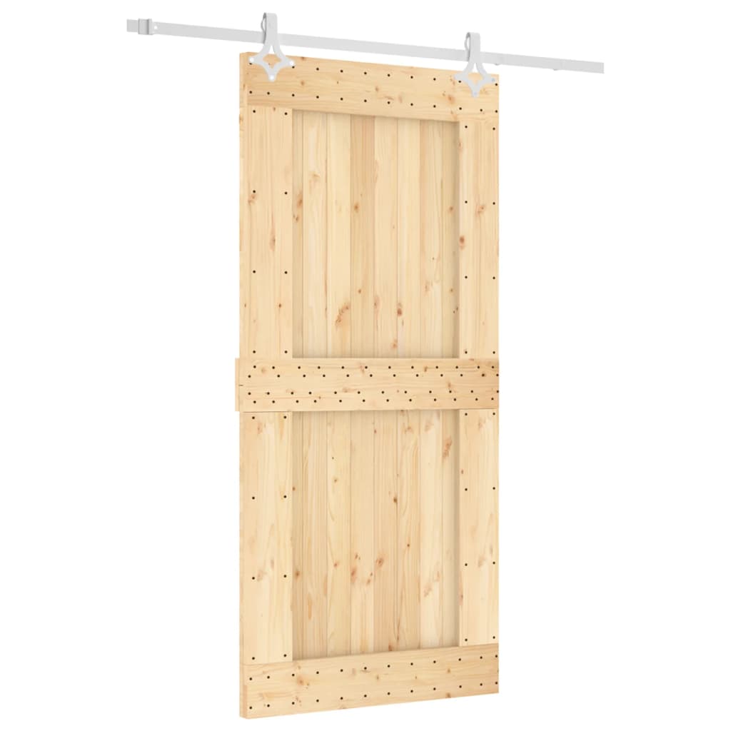 Porta Scorrevole con Set Hardware 95x210 cm Legno Massello Pinocod mxl 94201