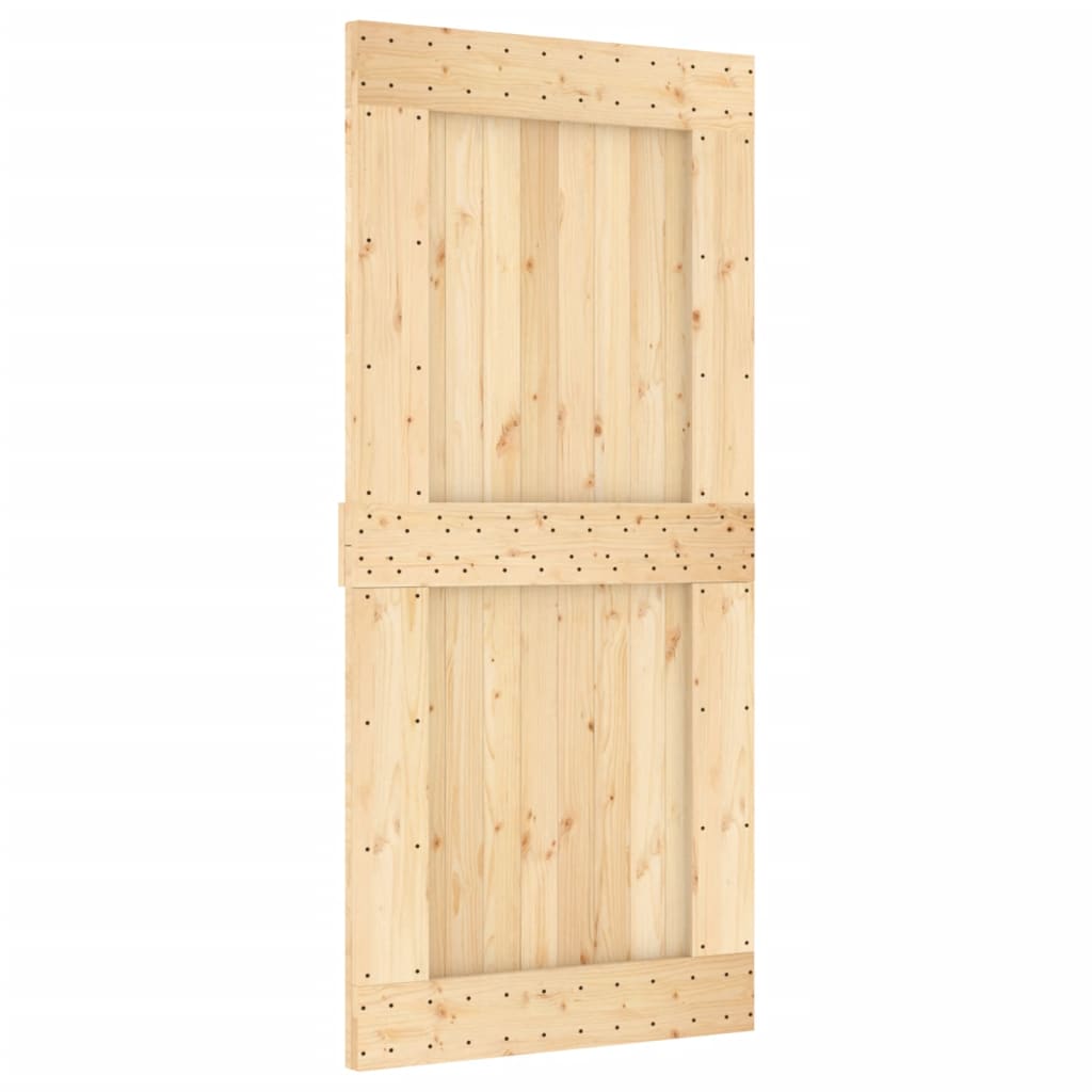 Porta Scorrevole con Set Hardware 95x210 cm Legno Massello Pinocod mxl 94201