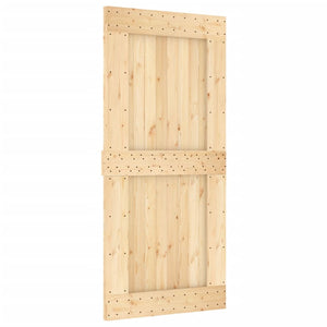 Porta Scorrevole con Set Hardware 95x210 cm Legno Massello Pinocod mxl 94201