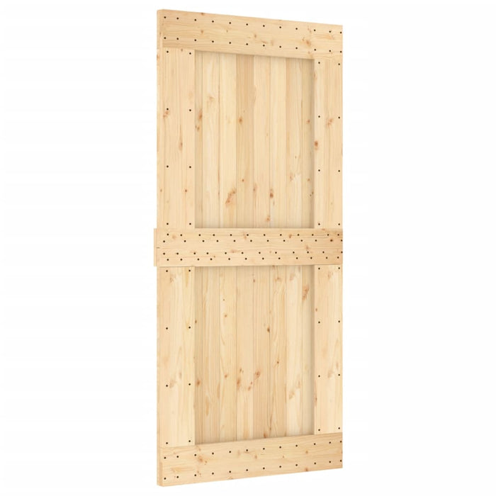 Porta Scorrevole con Set Hardware 95x210 cm Legno Massello Pinocod mxl 94201