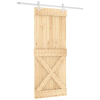 Porta Scorrevole con Set Hardware 85x210 cm Legno Massello Pinocod mxl 118137