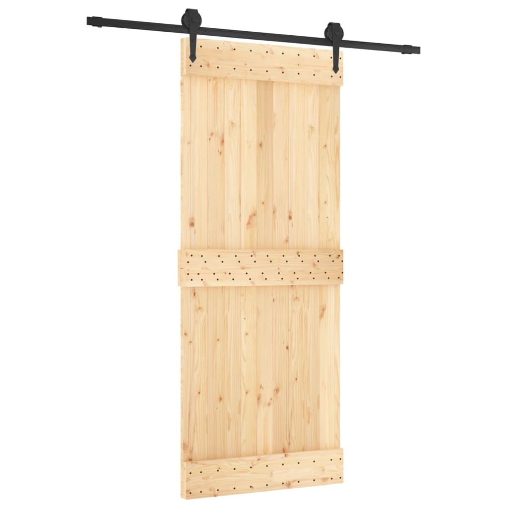 Porta Scorrevole con Set Hardware 85x210 cm Legno Massello Pinocod mxl 118138