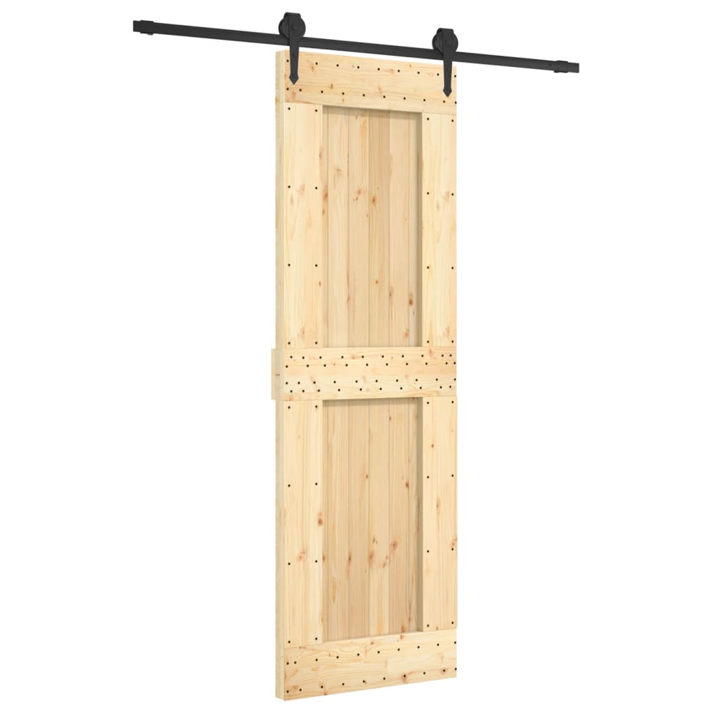 Porta Scorrevole con Set Hardware 70x210 cm Legno Massello Pinocod mxl 118139