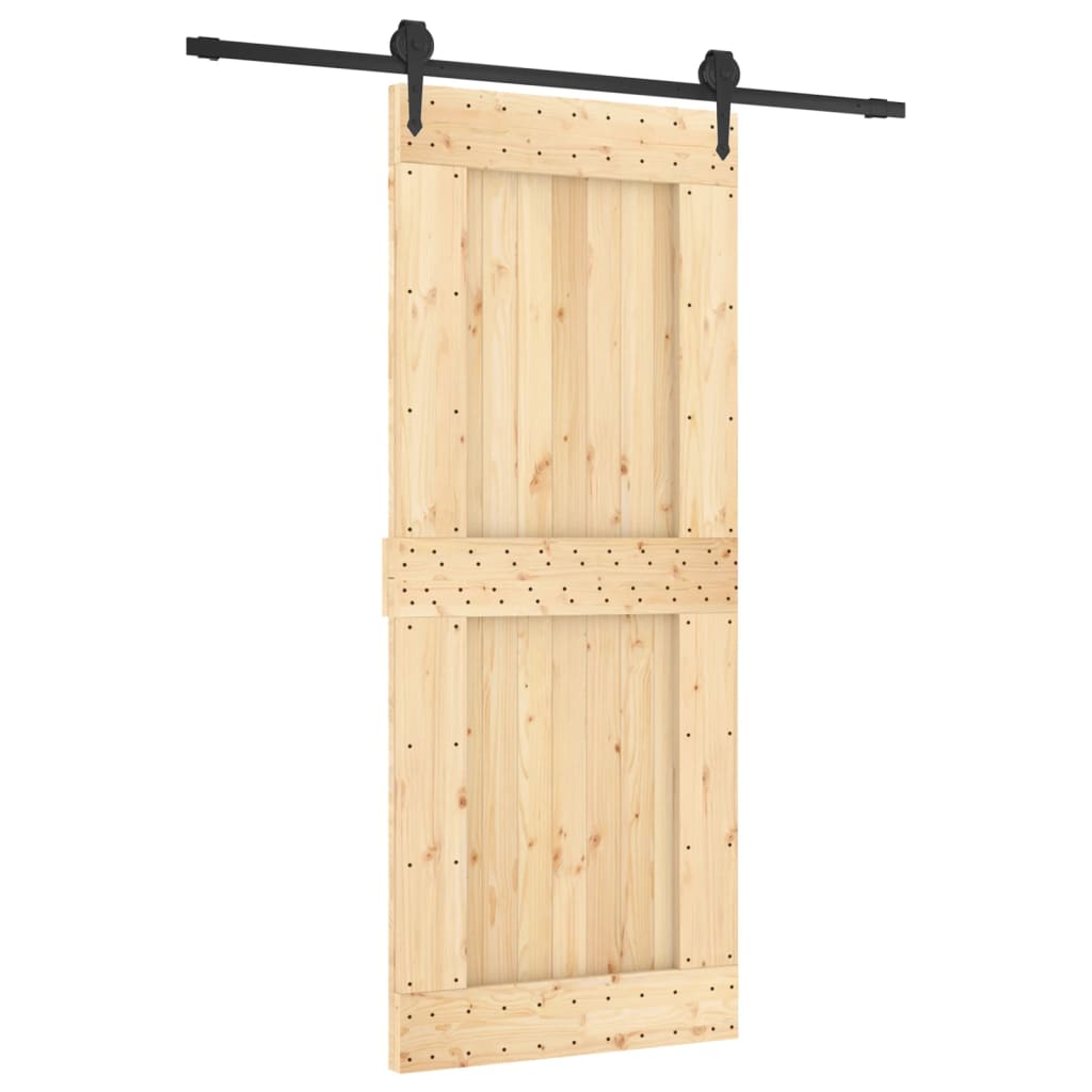 Porta Scorrevole con Set Hardware 85x210 cm Legno Massello Pinocod mxl 70184