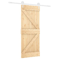 Porta Scorrevole con Set Hardware 85x210 cm Legno Massello Pino 3203212