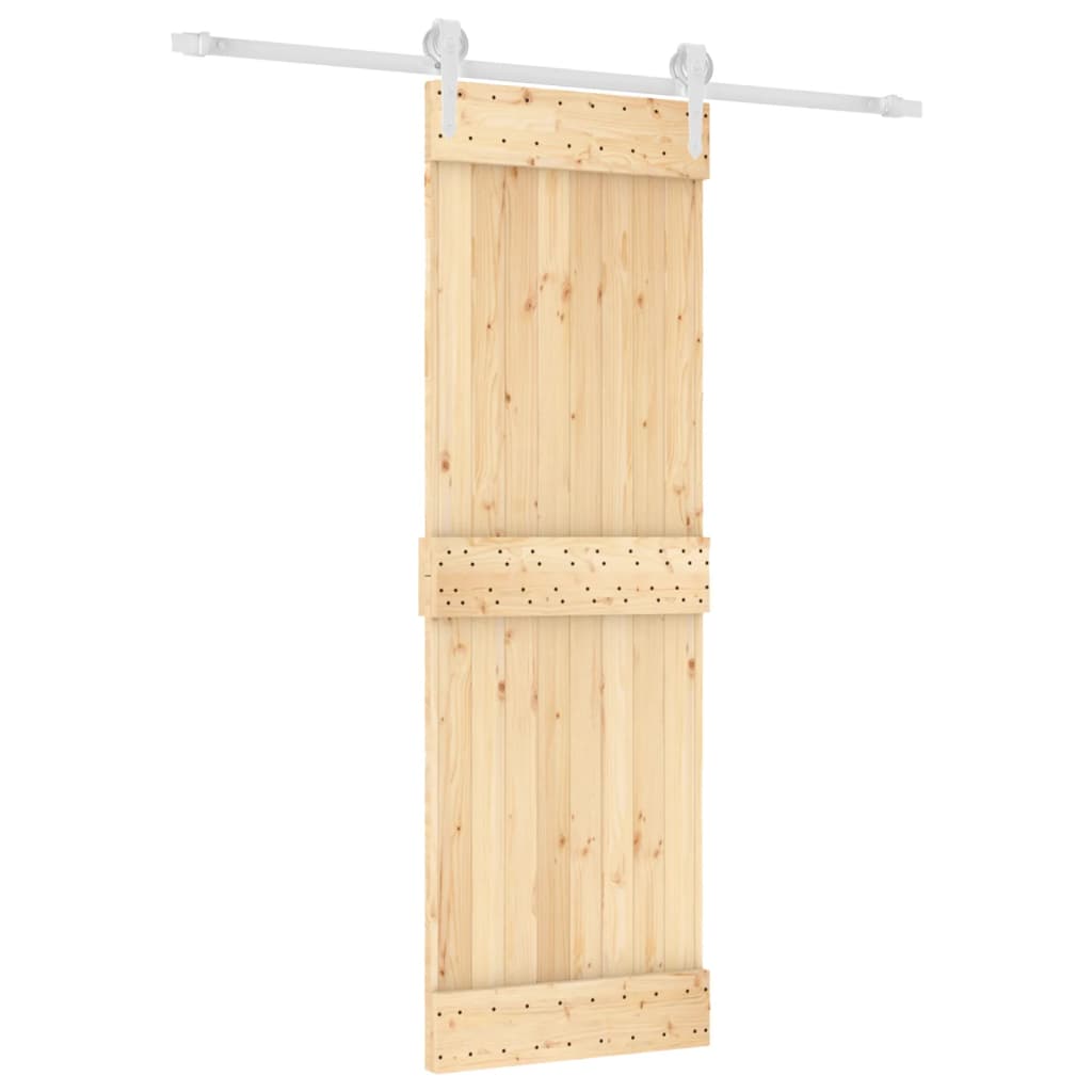 Porta Scorrevole con Set Hardware 70x210 cm Legno Massello Pinocod mxl 118141