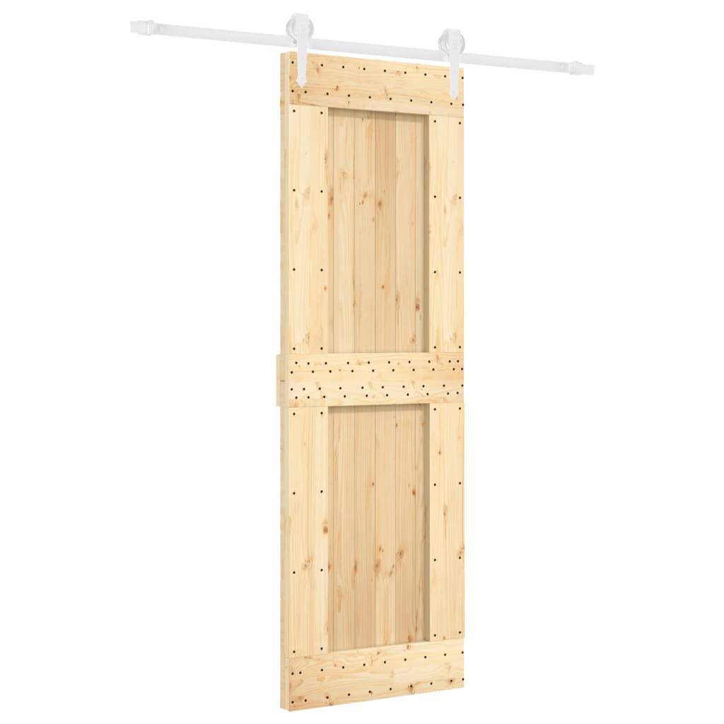 Porta Scorrevole con Set Hardware 70x210 cm Legno Massello Pinocod mxl 94207