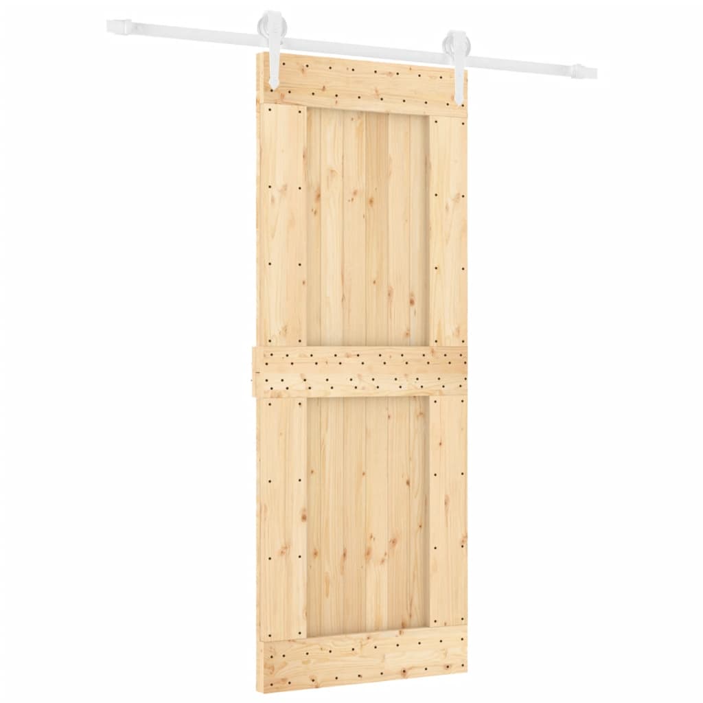 Porta Scorrevole con Set Hardware 80x210 cm Legno Massello Pinocod mxl 118143