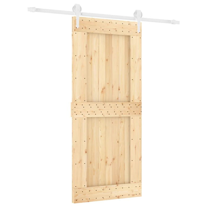 Porta Scorrevole con Set Hardware 90x210 cm Legno Massello Pinocod mxl 118144