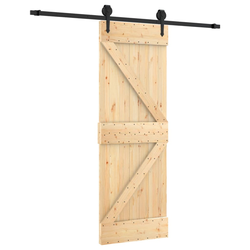 Porta Scorrevole con Set Hardware 70x210 cm Legno Massello Pino 3203227