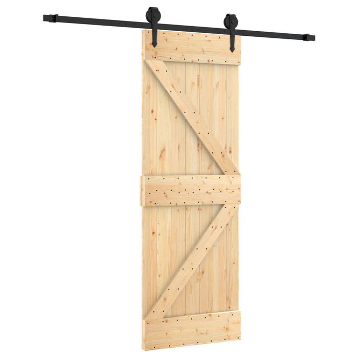 Porta Scorrevole con Set Hardware 70x210 cm Legno Massello Pinocod mxl 94209