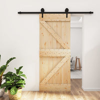 Porta Scorrevole con Set Hardware 85x210 cm Legno Massello Pino 3203228