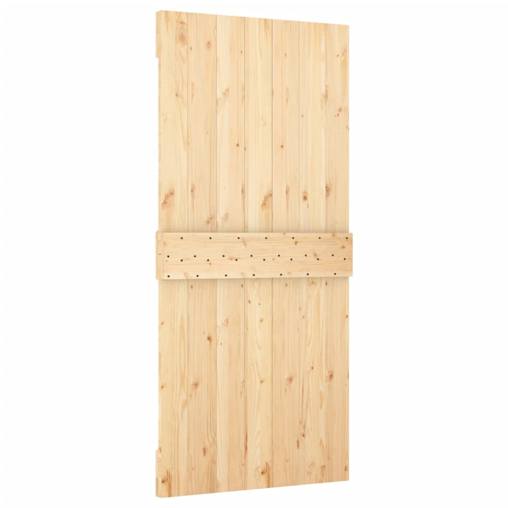 Porta Scorrevole con Set Hardware 95x210 cm Legno Massello Pino 3203229