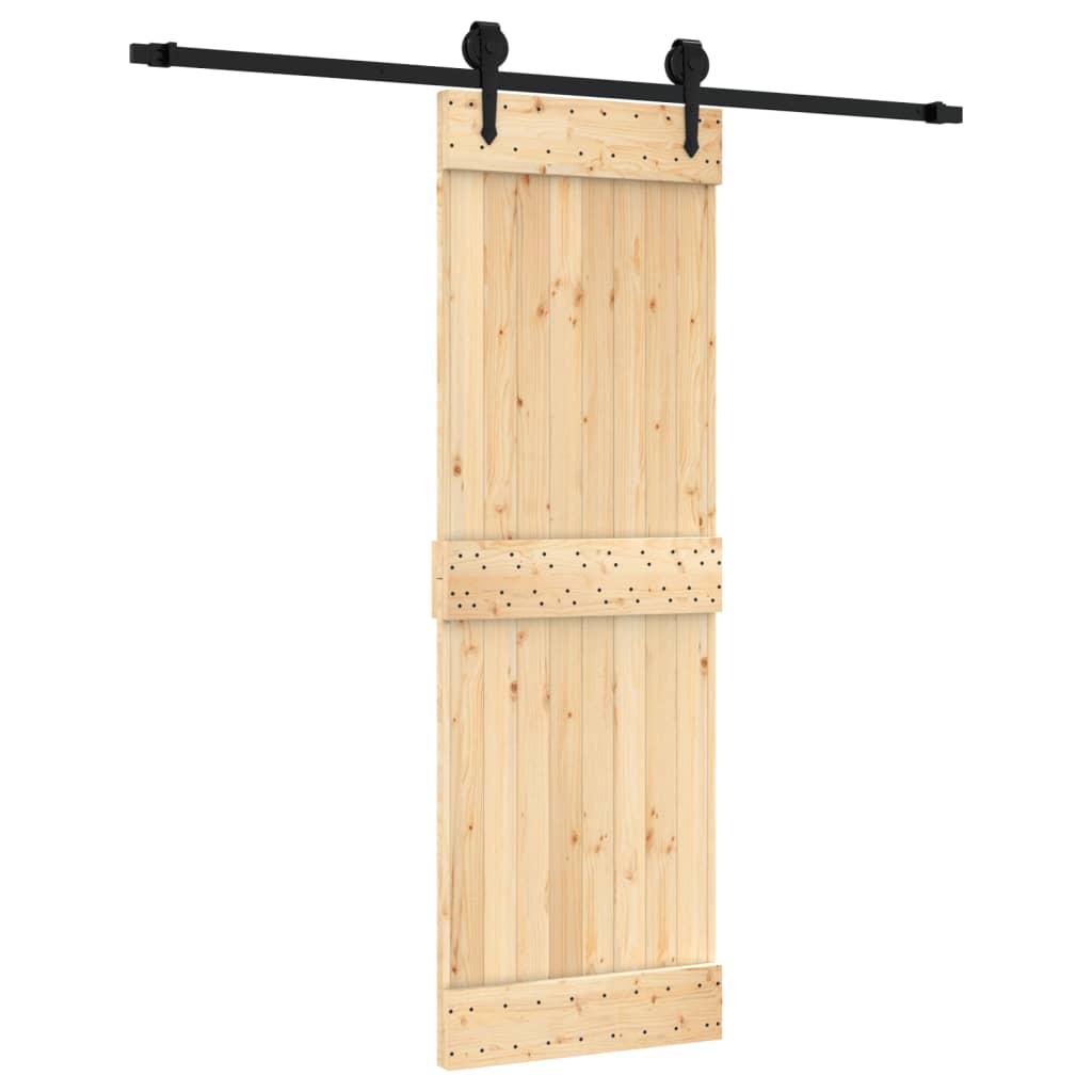 Porta Scorrevole con Set Hardware 70x210 cm Legno Massello Pinocod mxl 70190