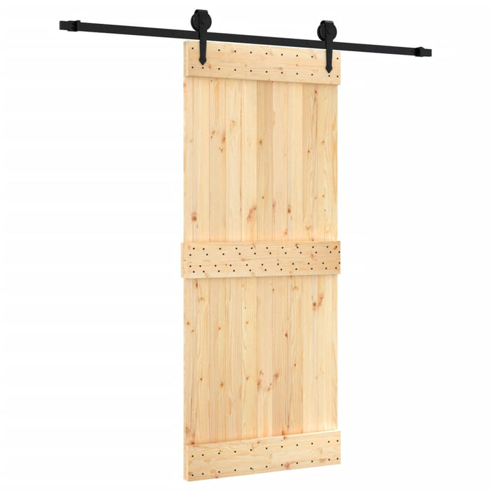 Porta Scorrevole con Set Hardware 85x210 cm Legno Massello Pinocod mxl 70191