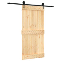 Porta Scorrevole con Set Hardware 100x210cm Legno Massello Pino 3203235