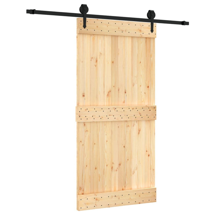 Porta Scorrevole con Set Hardware 100x210cm Legno Massello Pino 3203235