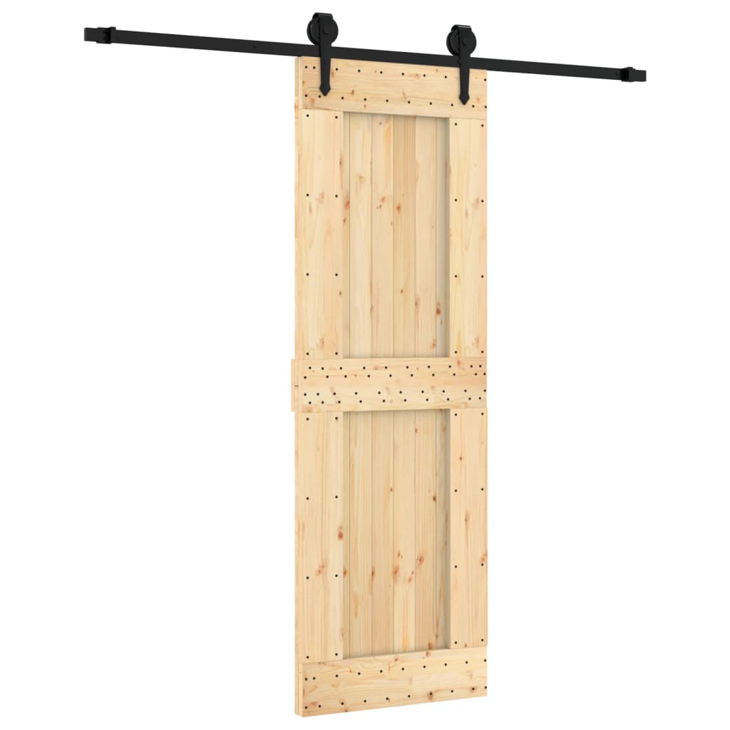 Porta Scorrevole con Set Hardware 70x210 cm Legno Massello Pinocod mxl 118147