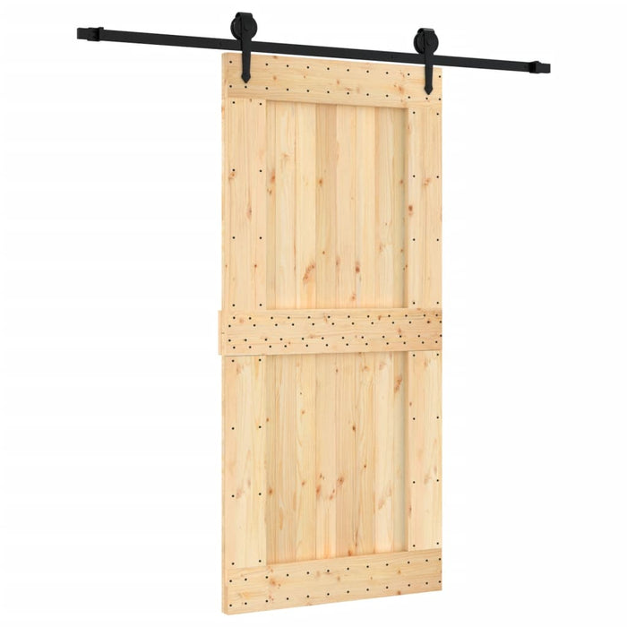 Porta Scorrevole con Set Hardware 95x210 cm Legno Massello Pino 3203240